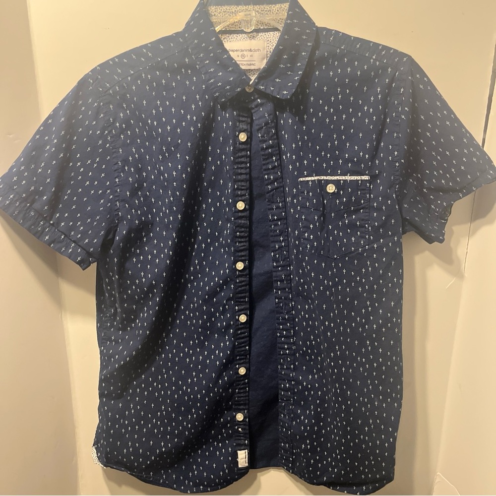 PD&C Paperdenim&cloth Men slim M Shirt Short Sleeve Button Front